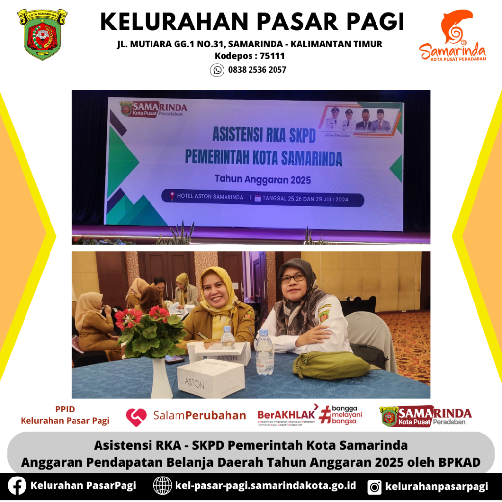 Asistensi RKA - SKPD Pemerintah Kota Samarinda Anggaran Pendapatan Belanja Daerah Tahun Anggaran 2025 oleh BPKAD