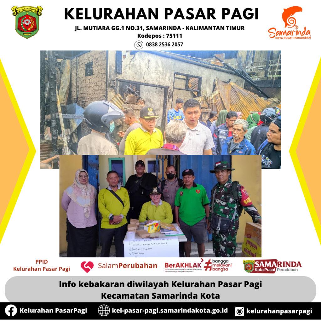 Info kebakaran diwilayah Kelurahan Pasar Pagi Kecamatan Samarinda Kota