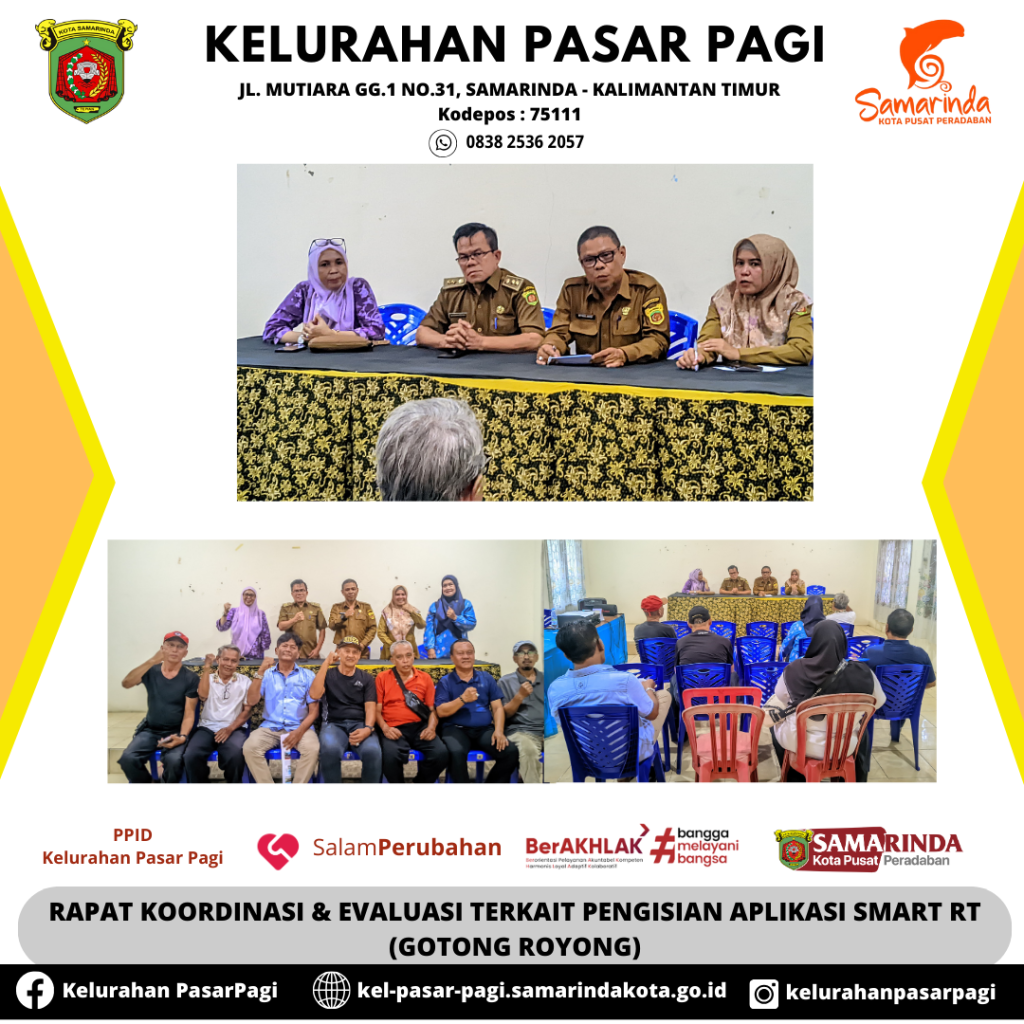 Rapat Koordinasi & Evaluasi Terkait Pengisian Aplikasi Smart Rt (Gotong Royong)