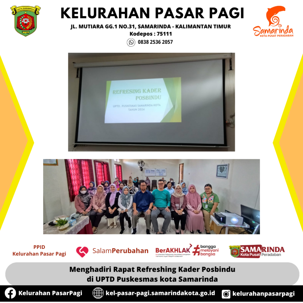 Menghadiri Rapat Refreshing Kader Posbindu di UPTD Puskesmas kota Samarinda