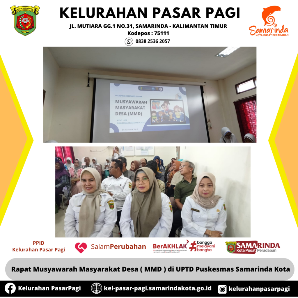 Rapat Musyawarah Masyarakat Desa ( MMD ) di UPTD Puskesmas Samarinda Kota