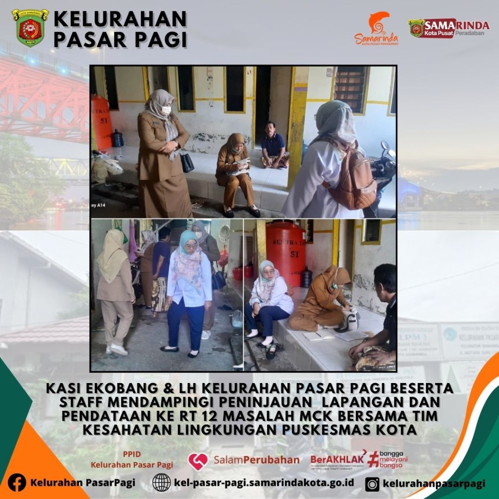 Peninjauan Lapangan dan Pendataan ke RT 12 Kelurahan Pasar Pagi Terkait Masalah MCK