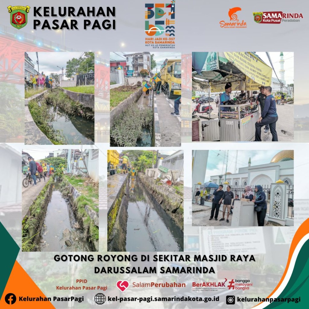 Gotong Royong di Sekitar Masjid Raya Darussalam Samarinda