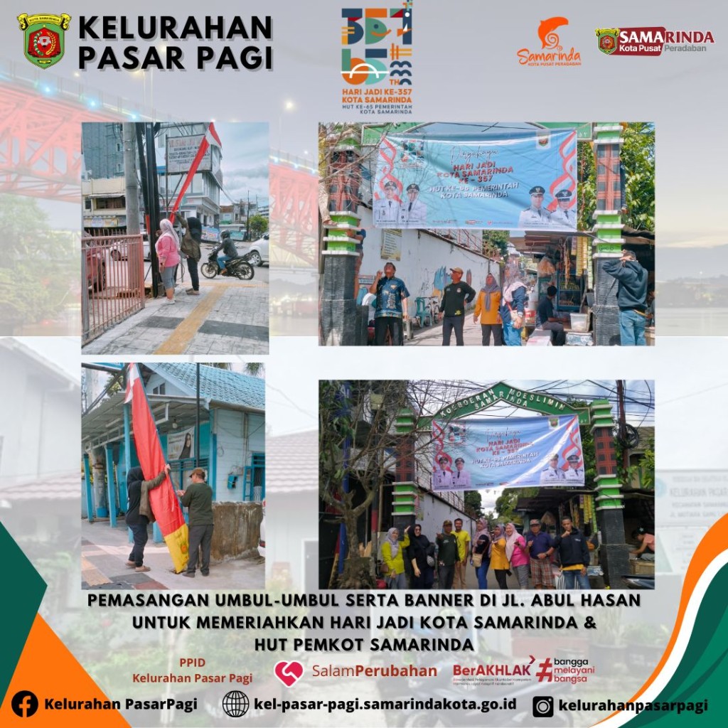 Pemasangan umbul-umbul dan banner di Jl. Abul Hasan