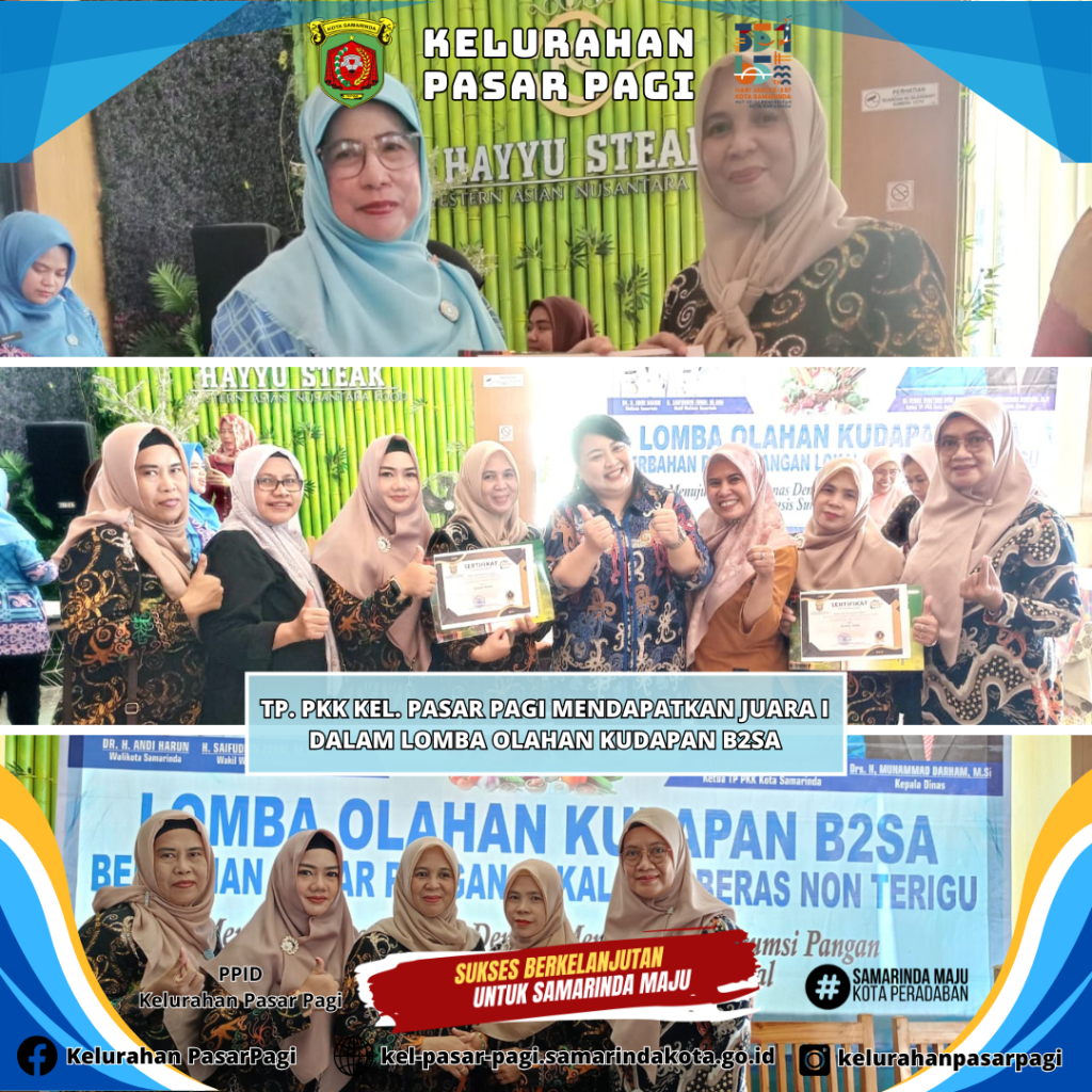 Juara 1 dalam lomba B2SA Kudapan Berbahan Dasar Pangan Lokal Non Beras - Non Terigu