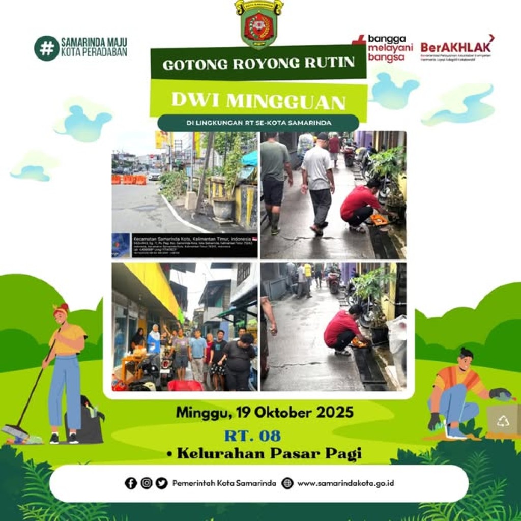Gotong Royong di wilayah RT. 08 Kel. Pasar Pagi