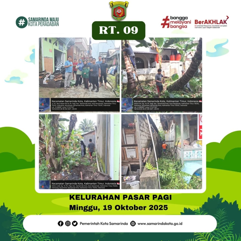 Gotong Royong di wilayah  RT. 09 Kel. Pasar Pagi