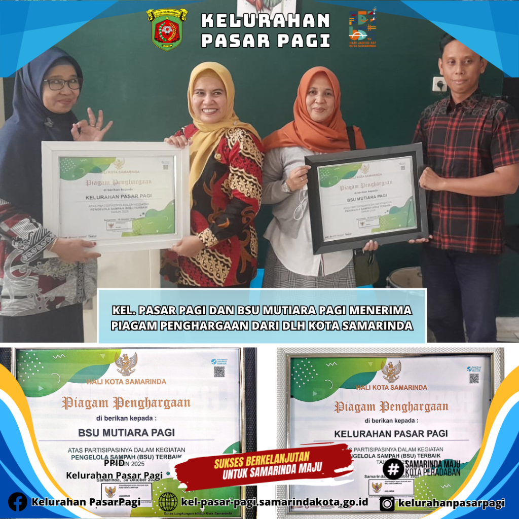 Menerima Piagam Penghargaan dari DLH Kota Samarinda