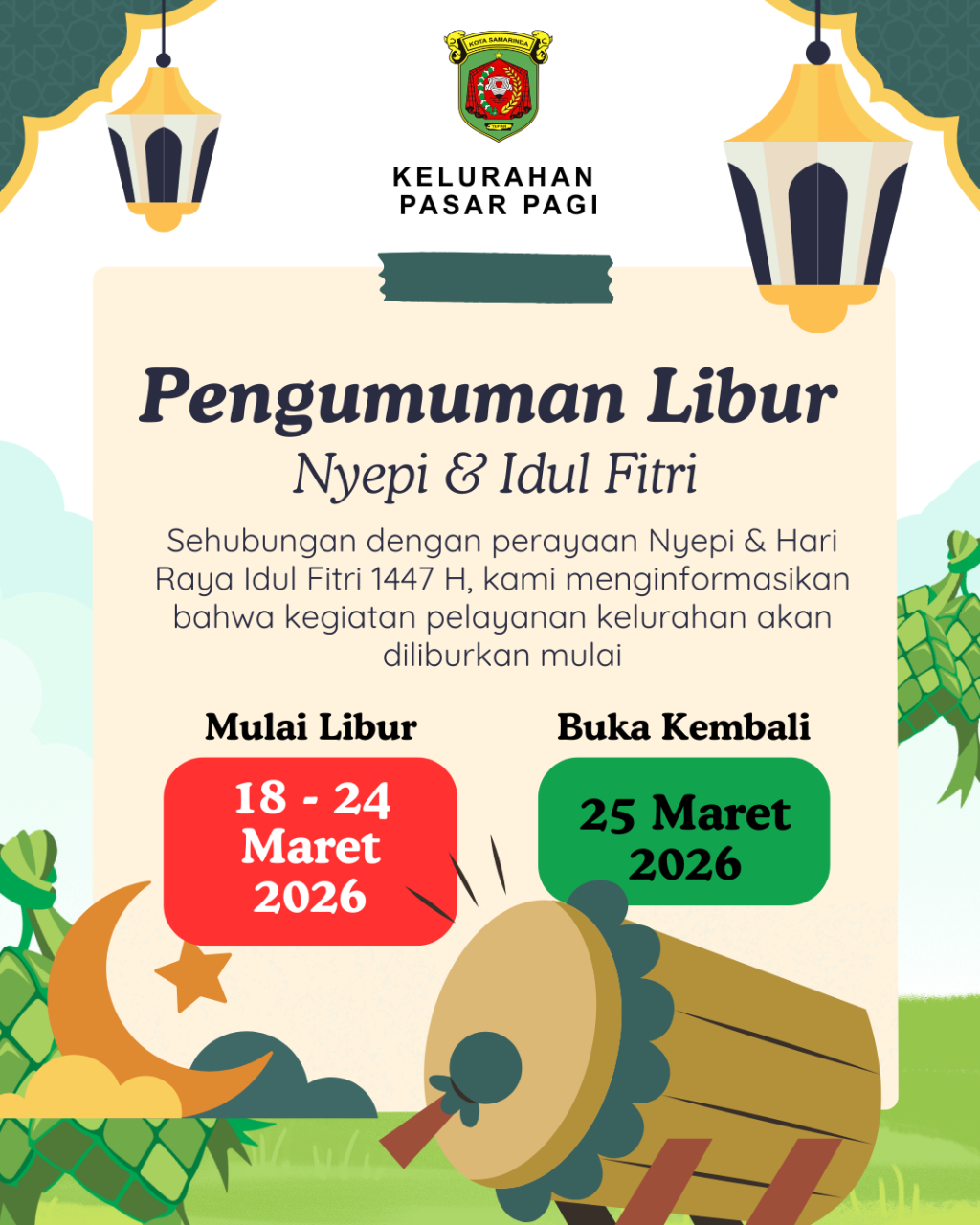 Pengumuman Libur Nyepi & Idul Fitri