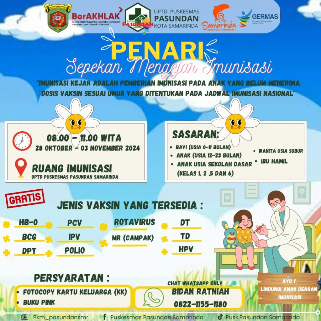PENARI (Pekan Mengejar Imunisasi) 28 Oktober - 03 November 2024