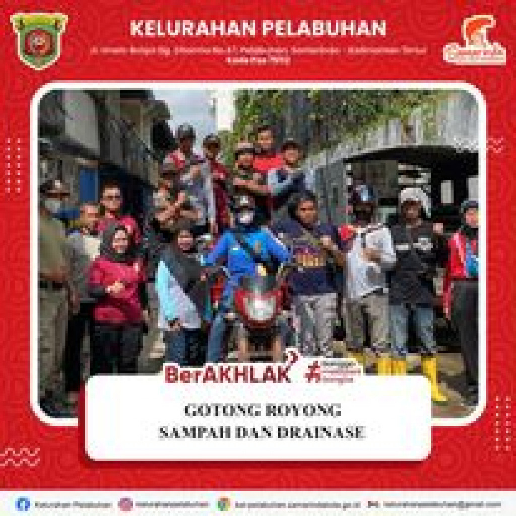Menindaklanjuti Instruksi Bapak Walikota, Untuk Gotong Royong membersihkan Sampah dan Drainase