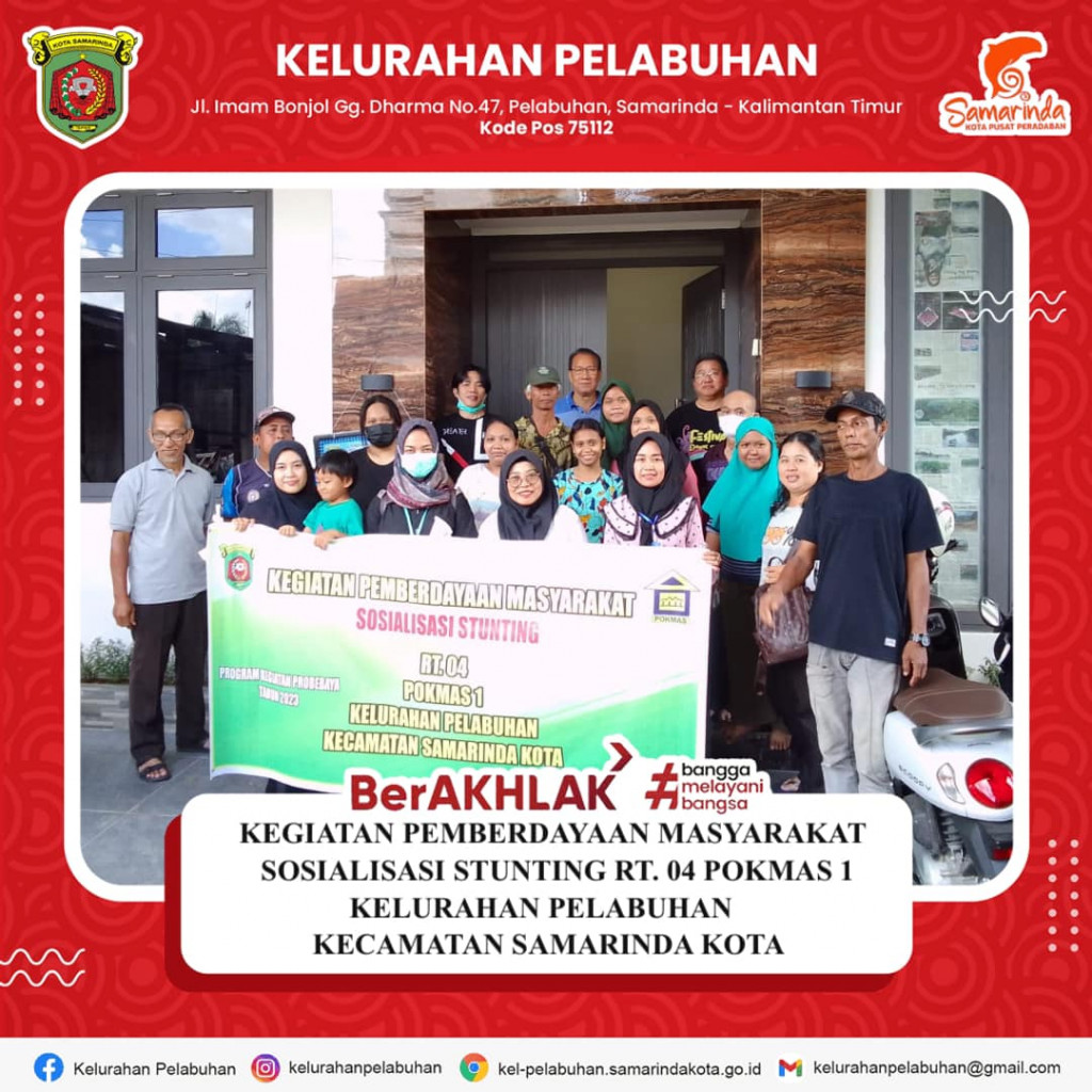 Pembukaan kegiatan pemberdayaan Masyarakat Sosialisasi Stunting RT. 04 POKMAS I