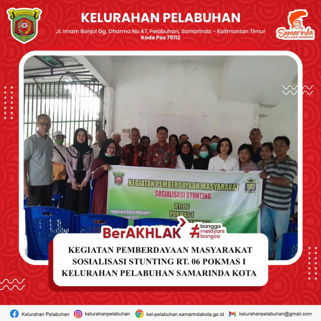 Pembukaan kegiatan pemberdayaan Masyarakat Sosialisasi Stunting RT. 06 POKMAS I