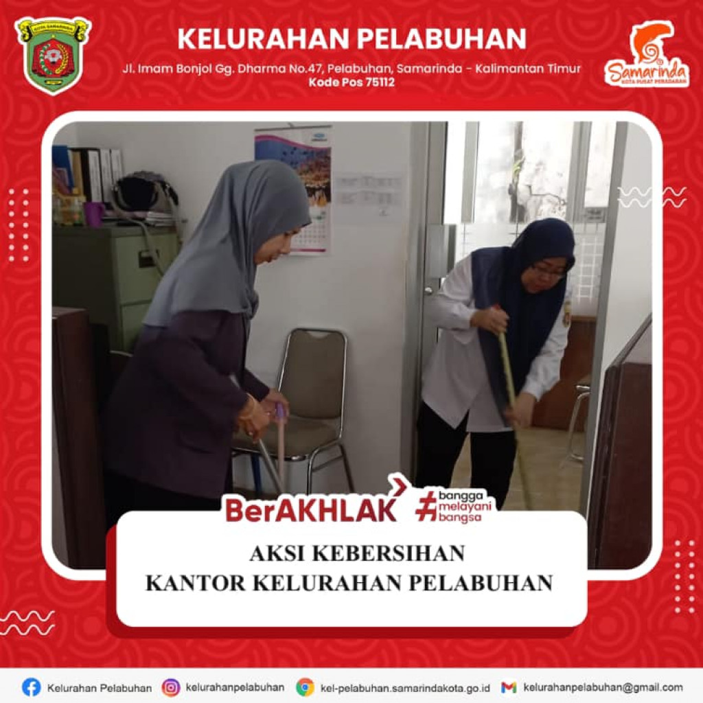 Aksi Kebersihan Kantor Kelurahan Pelabuhan