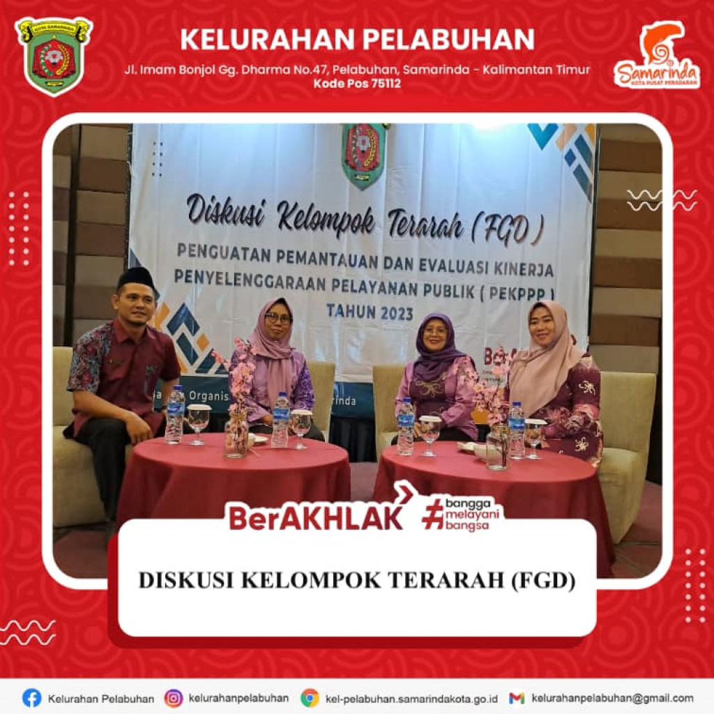 Seklur Kelurahan Pelabuhan menghadiri diskusi kelompok terarah (FGD).