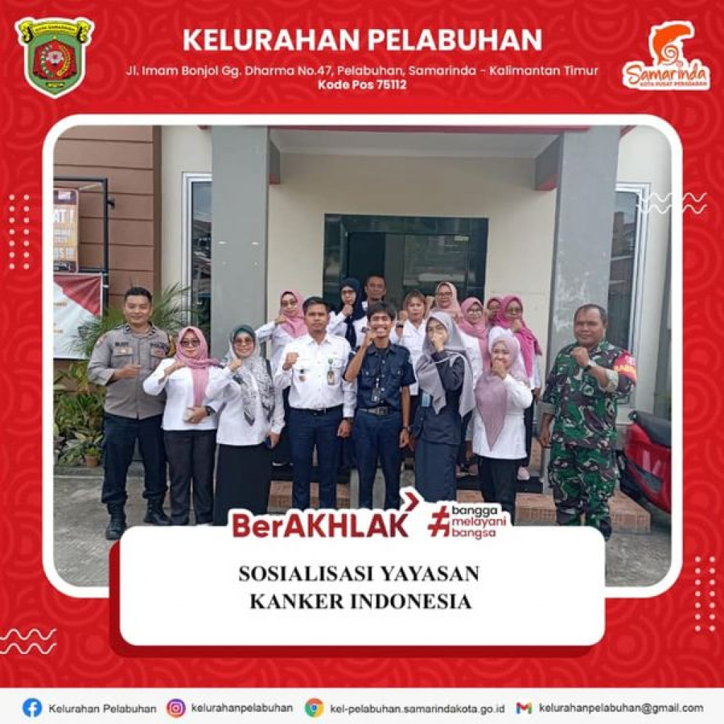 Sosialisasi yayasan kanker indonesia di Kelurahan Pelabuhan.