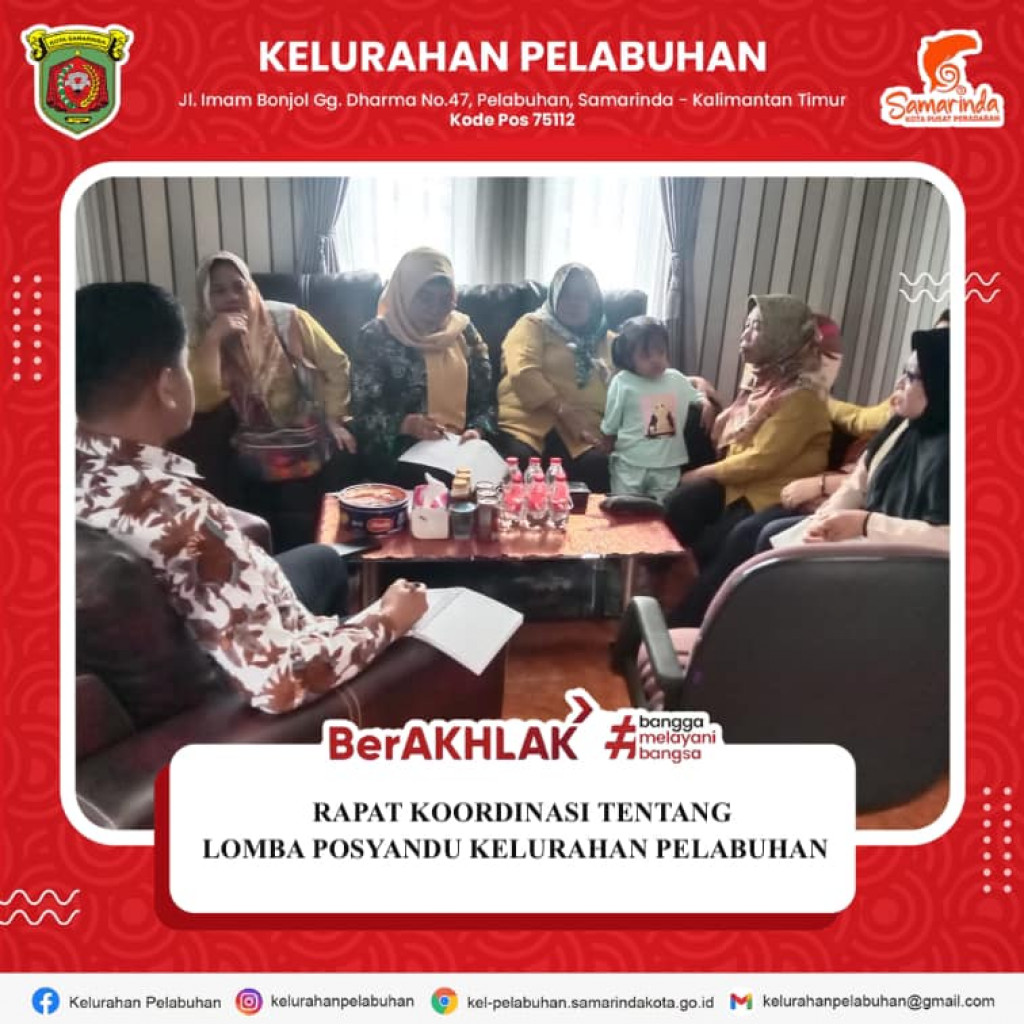 Rapat koordinasi tentang lomba posyandu Kelurahan Pelabuhan.