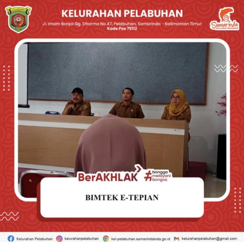 bimtek e-tepian di Kecamatan Samarinda Kota.