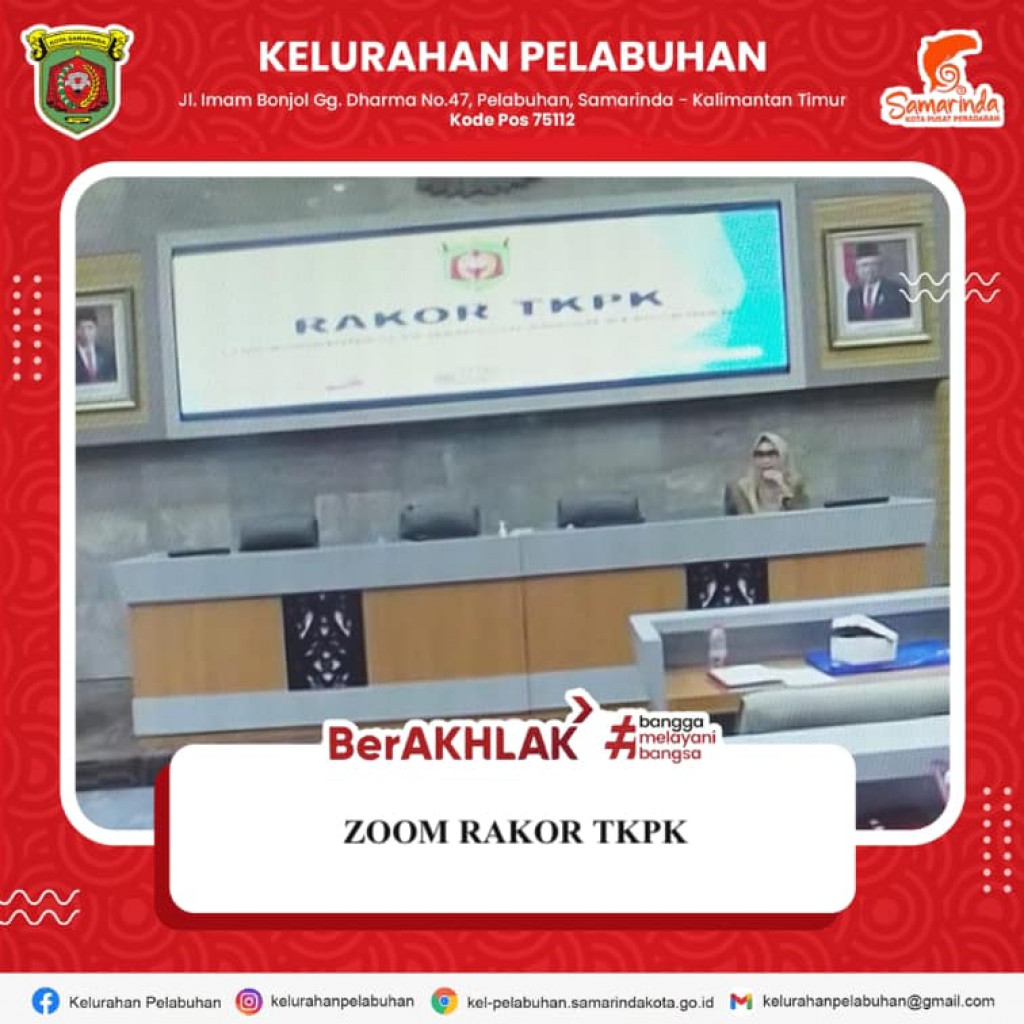 mengikuti zoom RAKOR TKPK.