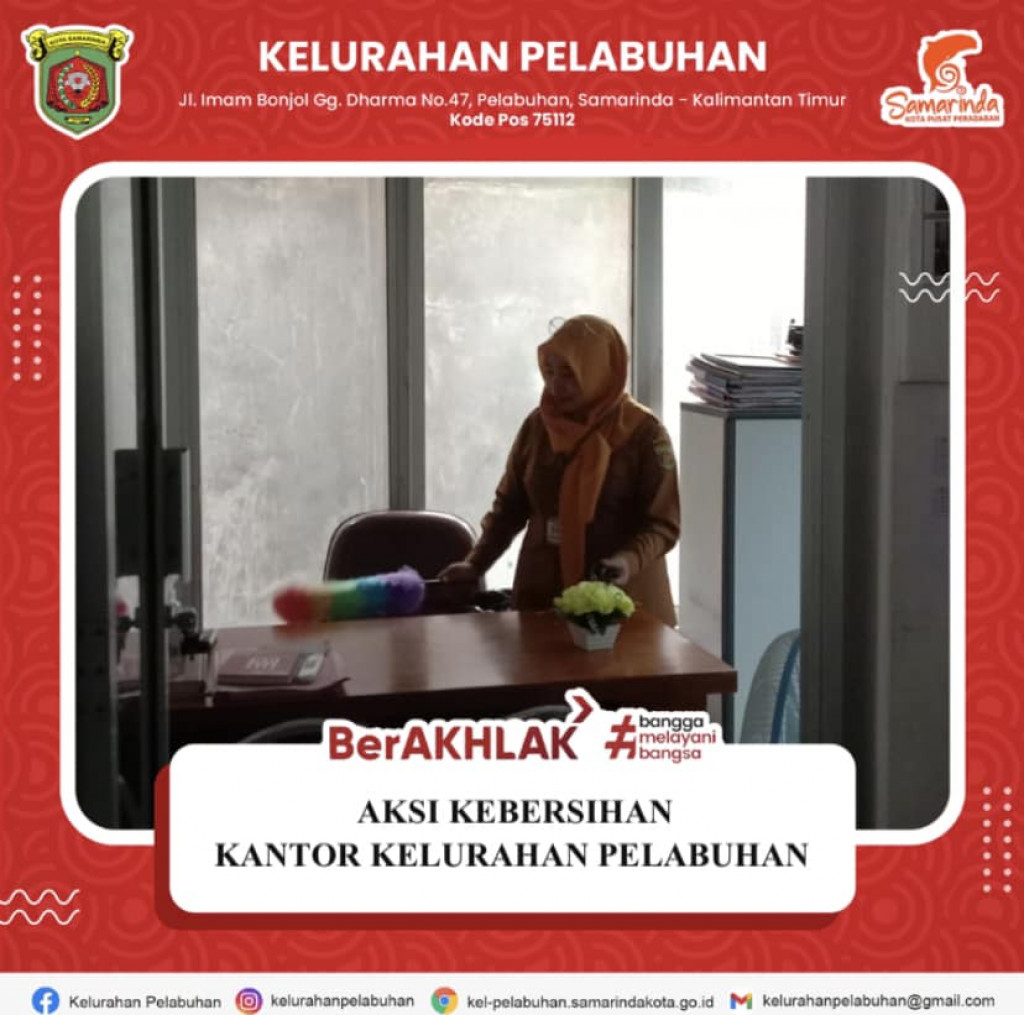 Aksi Kebersihan Kanor Kelurahan Pelabuhan.