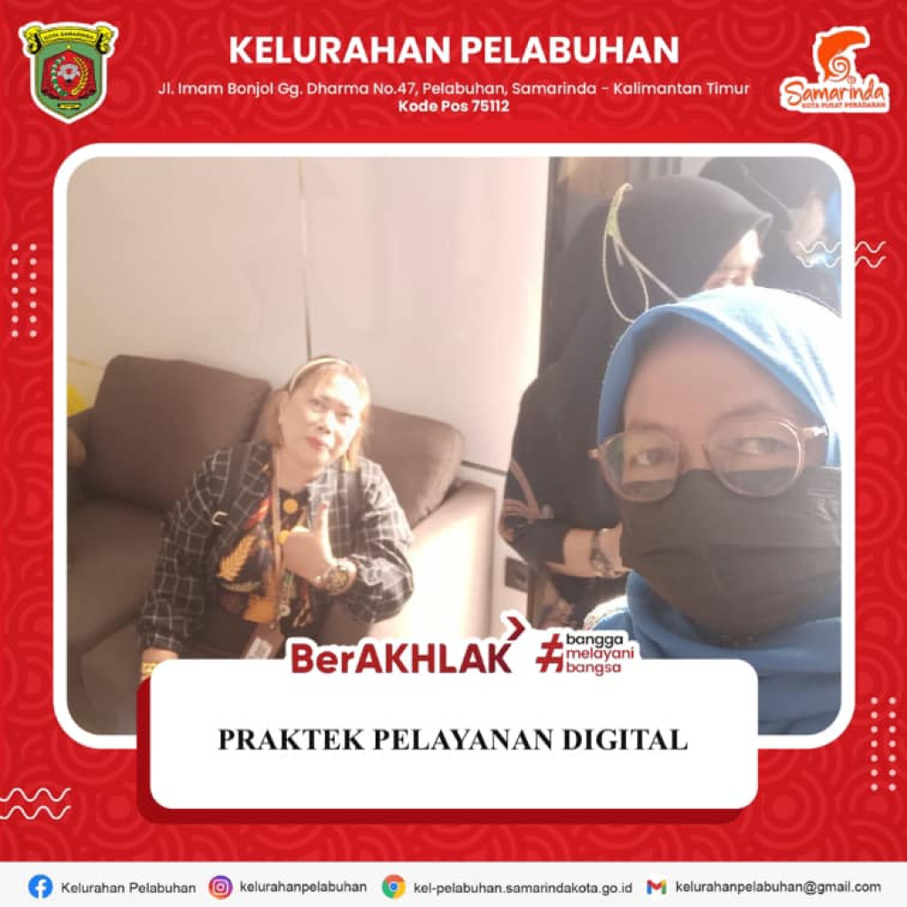 Praktek pelayanan digital di Kelurahan Loa Bakung.