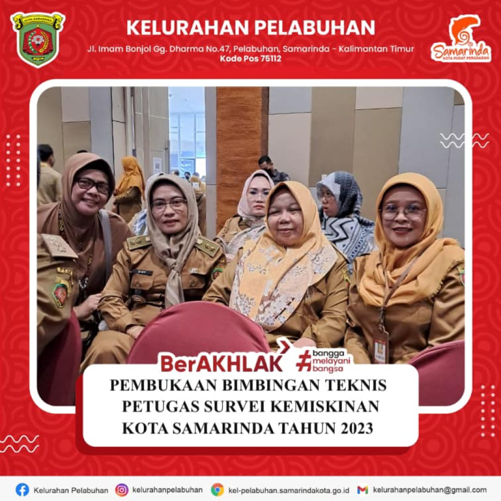 pembukaan bimbingan teknis petugas survei kemiskinan kota samarinda tahun 2023.