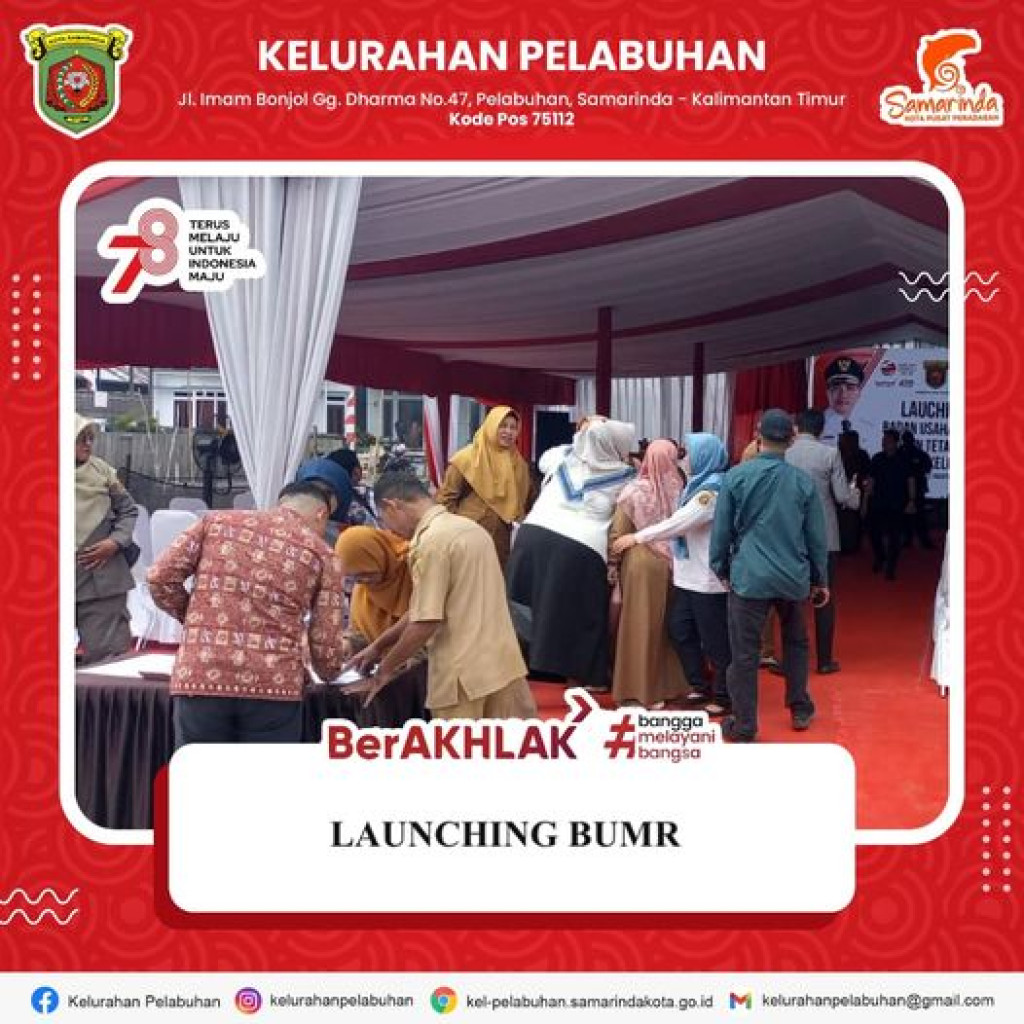 Launching badan usaha milik rukun tetangga berbasis kelurahan.