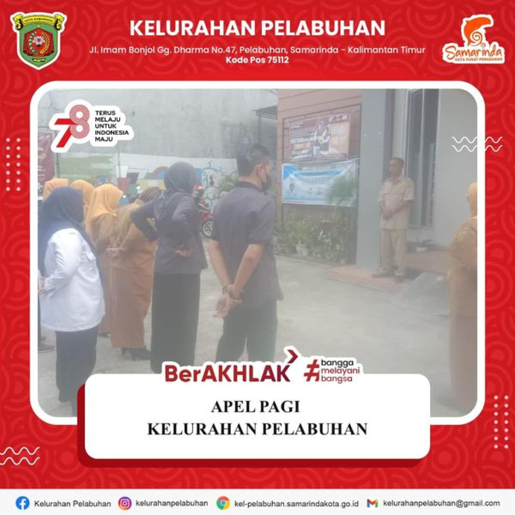 Aksi kebersihan kantor kelurahan pelabuhan.