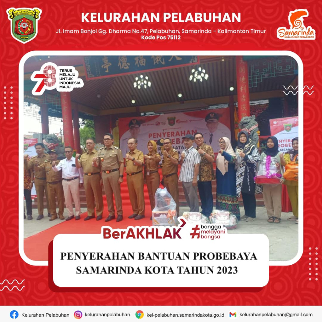 Penyerahan bantuan probebaya samarinda kota tahun 2023.