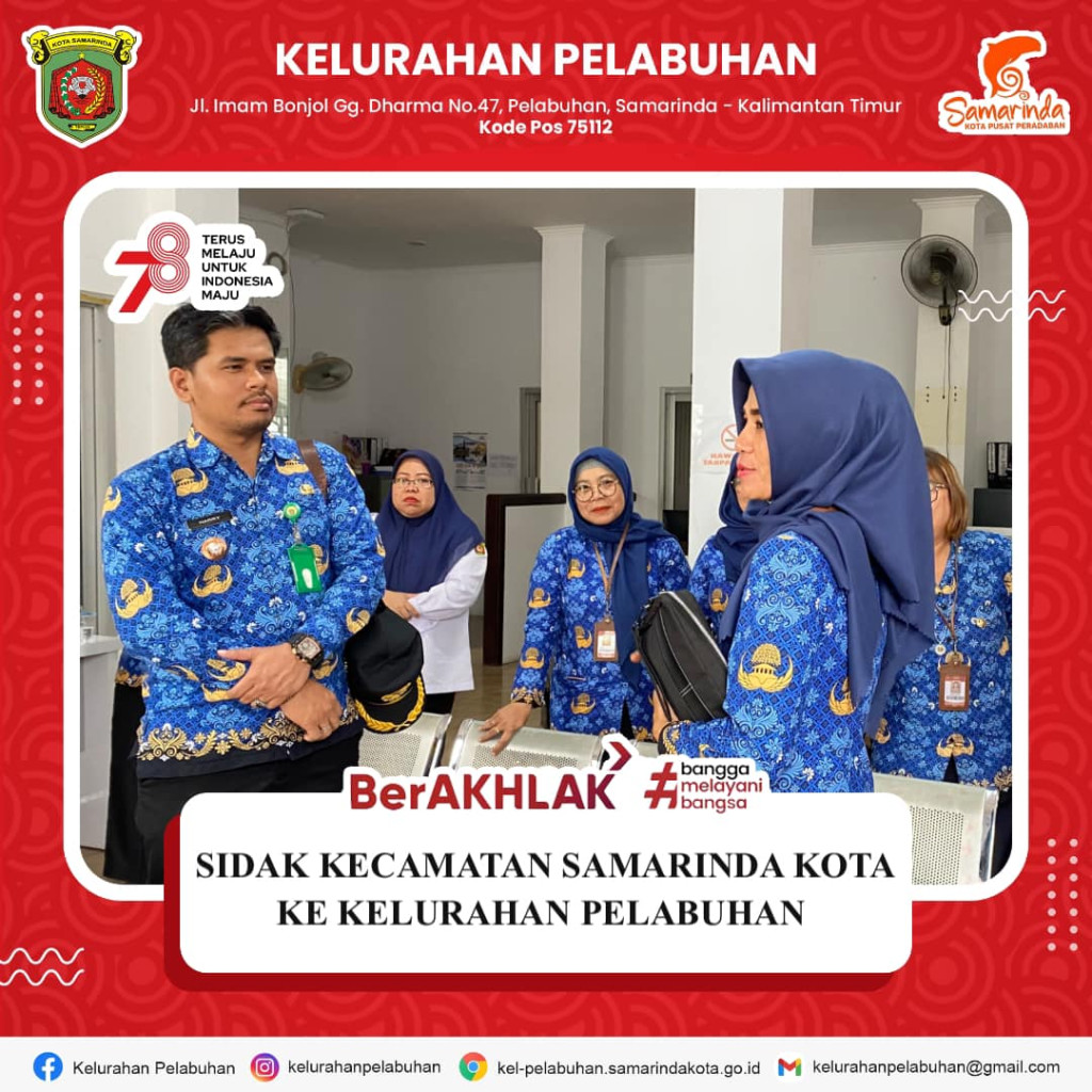 Kecamatan Samarinda Kota melakukan sidak ke Kelurahan Pelabuhan.