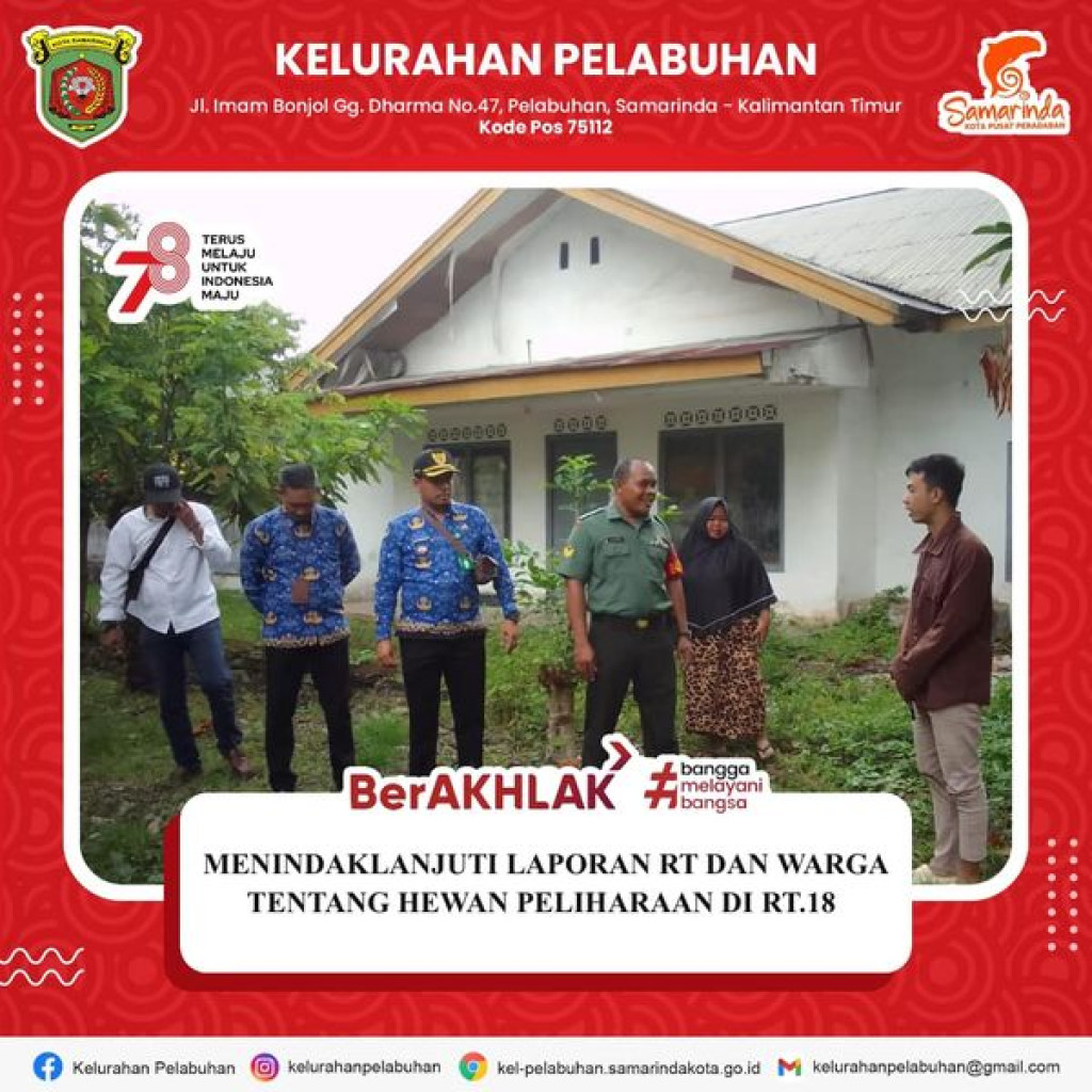 Laporan warga terkait dengan gewan peliharaan di RT. 18.