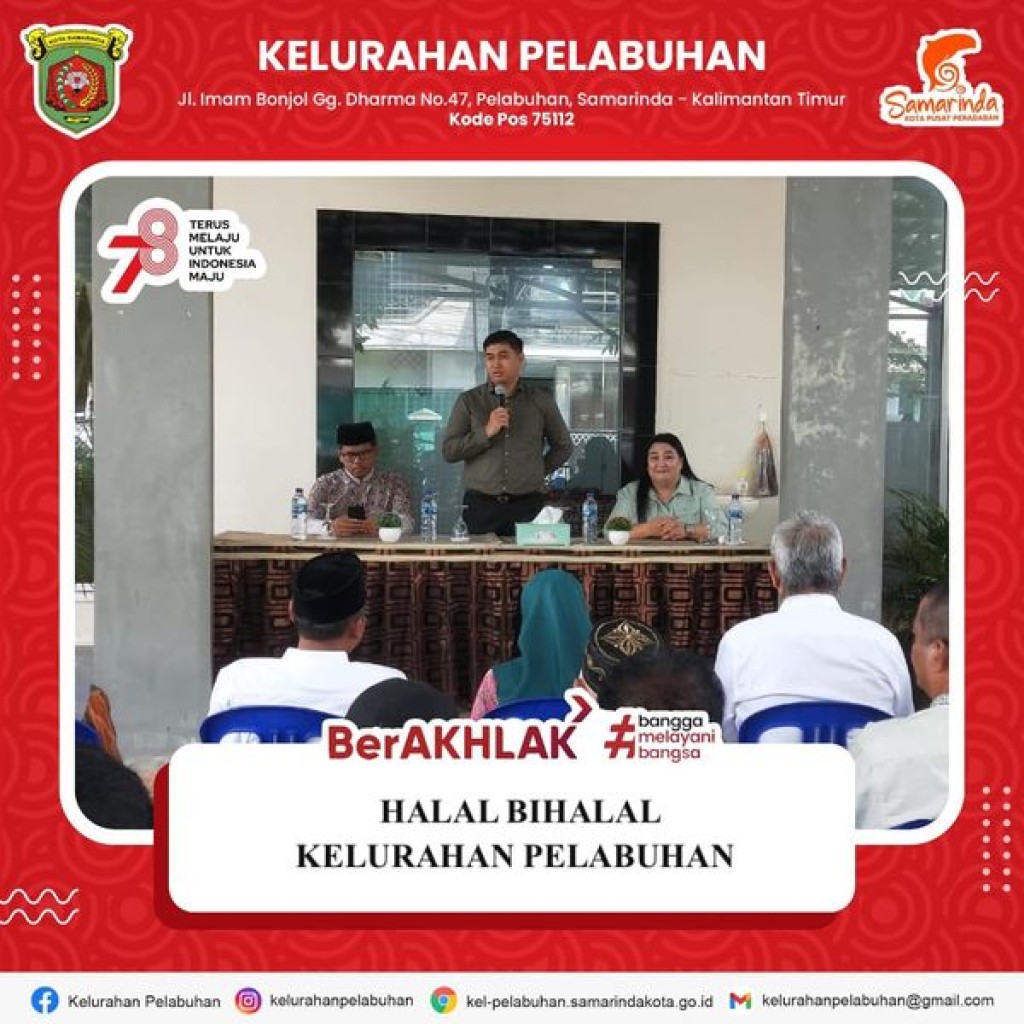 Halal Bihalal Kelurahan Pelabuhan dan perkenalan Camat Samarinda Kota