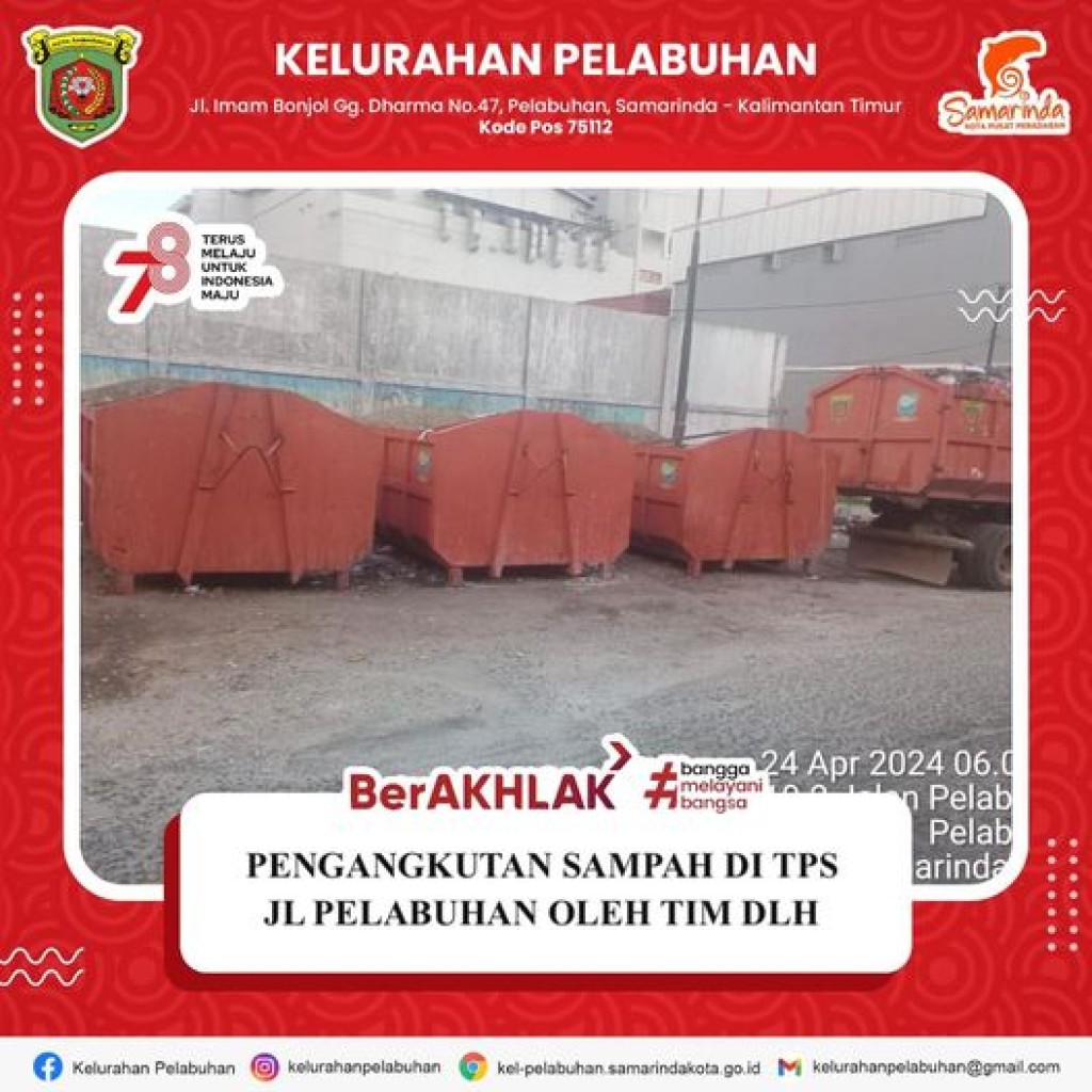 Pengangkutan Sampah di TPS Jl. Pelabuhan oleh Tim DLH.
