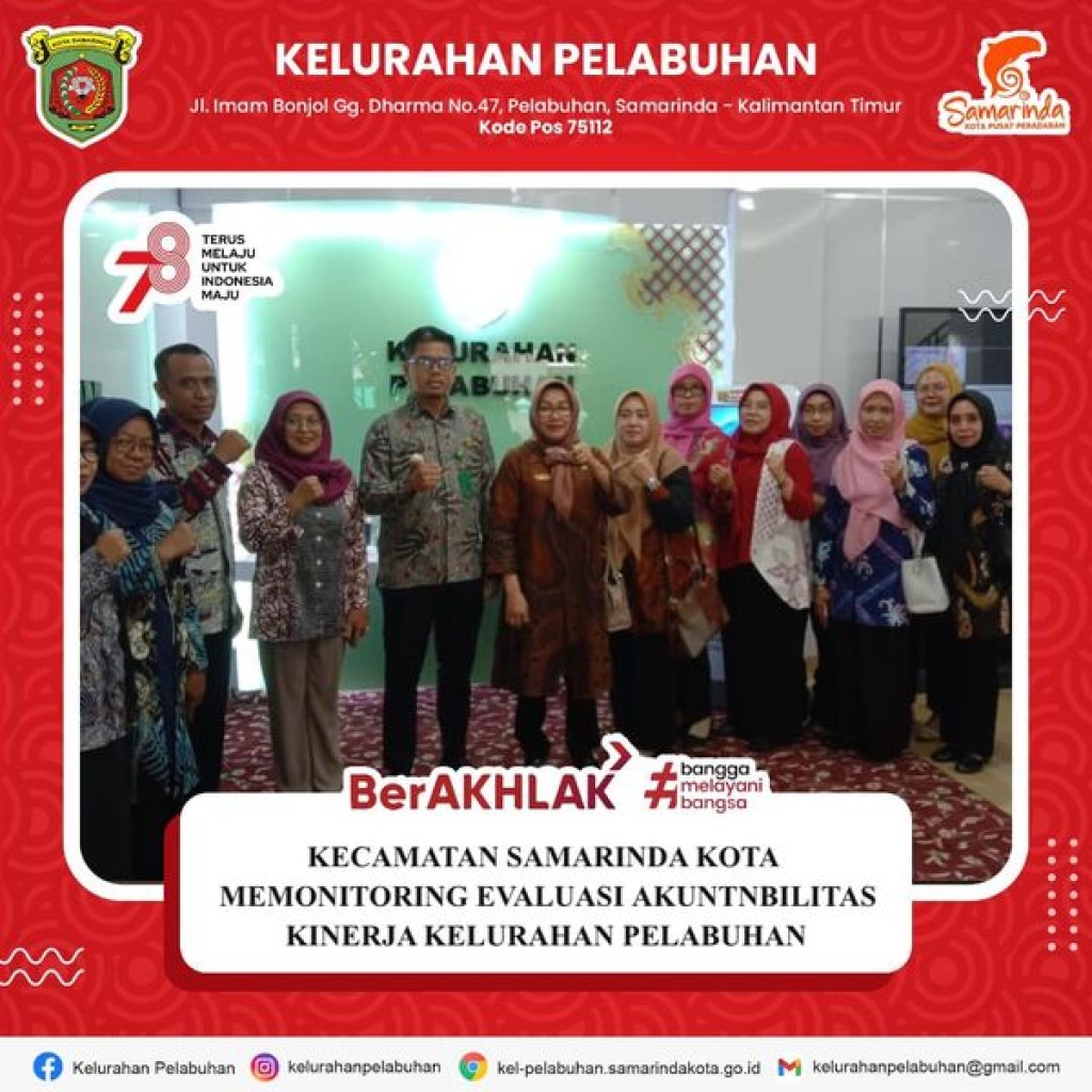 monitoring evaluasi akuntabilitas kinerja Kelurahan Pelabuhan.