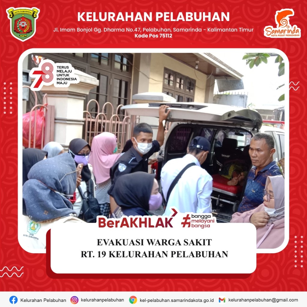Evakuasi Warga Sakit Kelurahan Pelabuhan