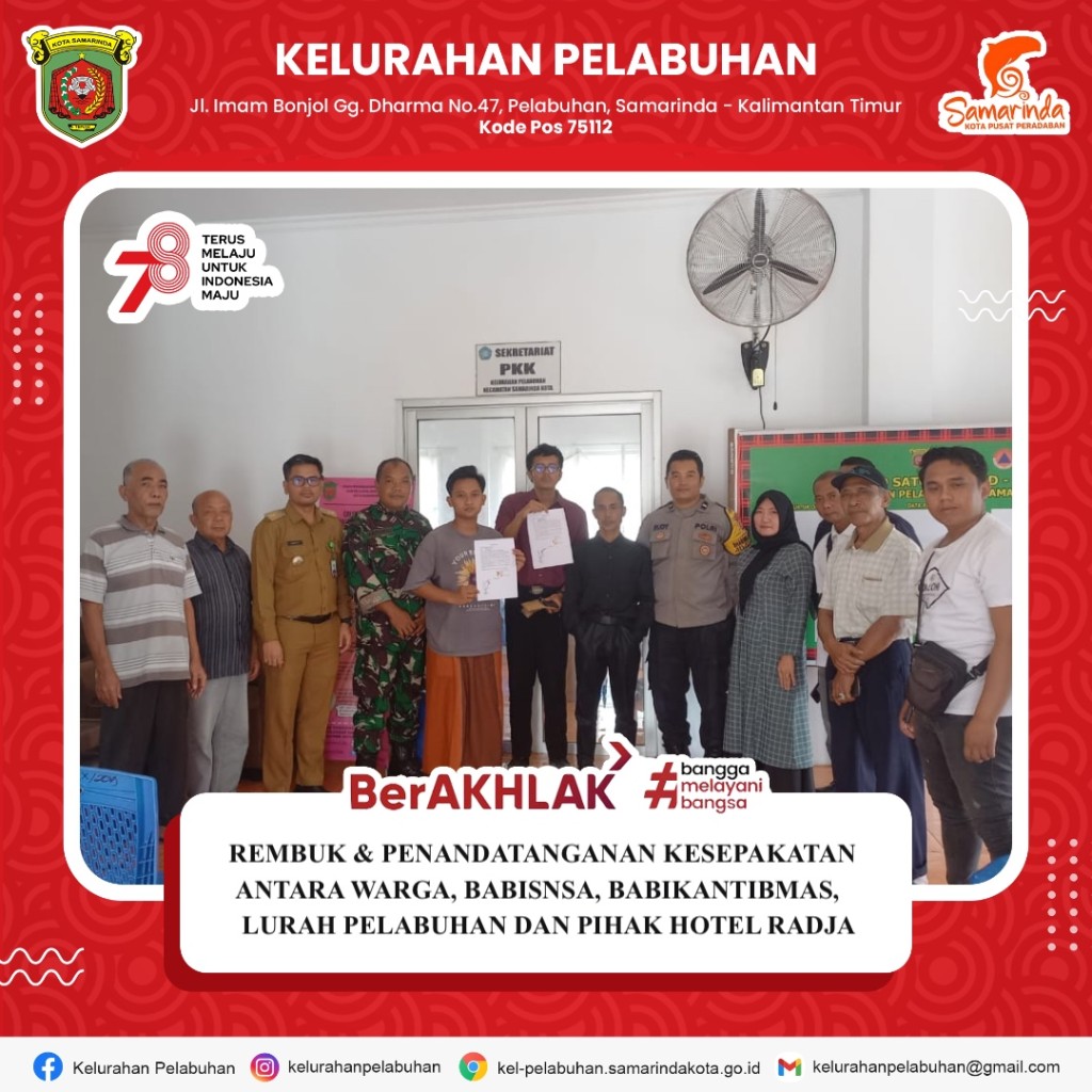 Rembuk dan Penandatanganan kesepakatan perihal musibah atap hotel radja yang menimpa rumah warga