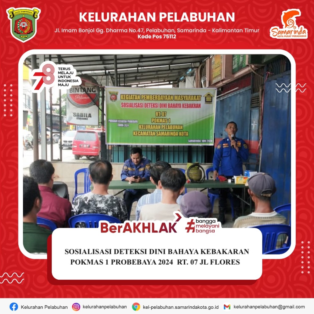 Sosialisasi deteksi dini bahaya kebakaran pokmas 1 probebaya 2024