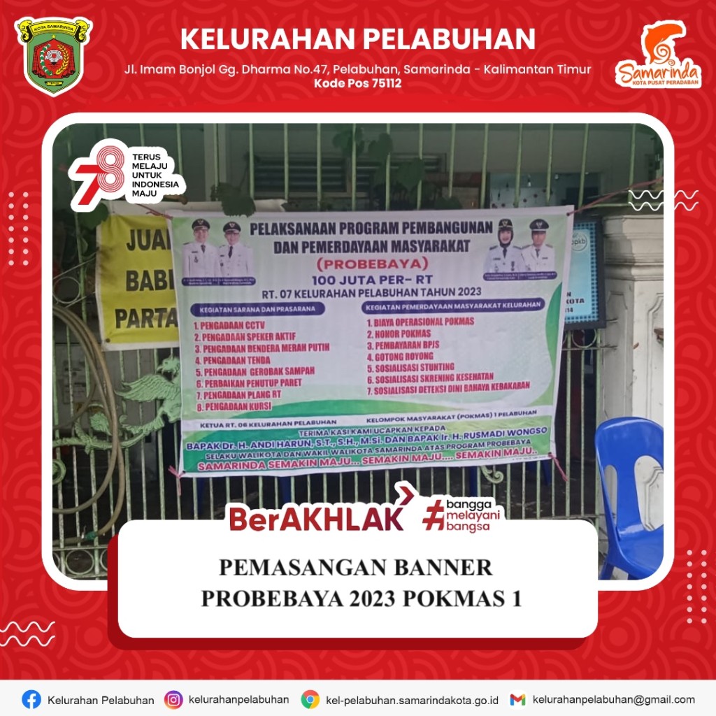 Pemasangan banner probebaya 2023 pokmas 1
