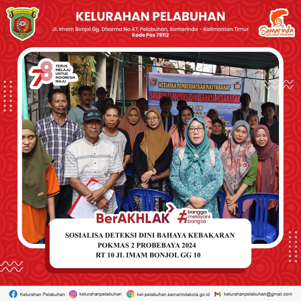 Sosialisasi deteksi dini bahaya kebakaran pokmas 2 probebaya 2024 Rt 10 Jl imam bonjol gg 10