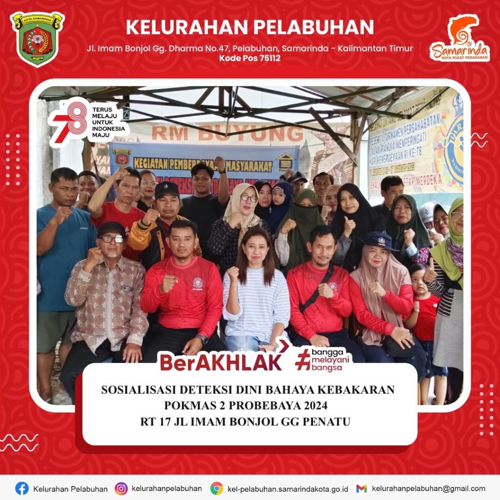 Sosialisasi deteksi dini bahaya kebakaran pokmas 2 probebaya 2024 Rt 17 Jl imam bonjol gg penatu