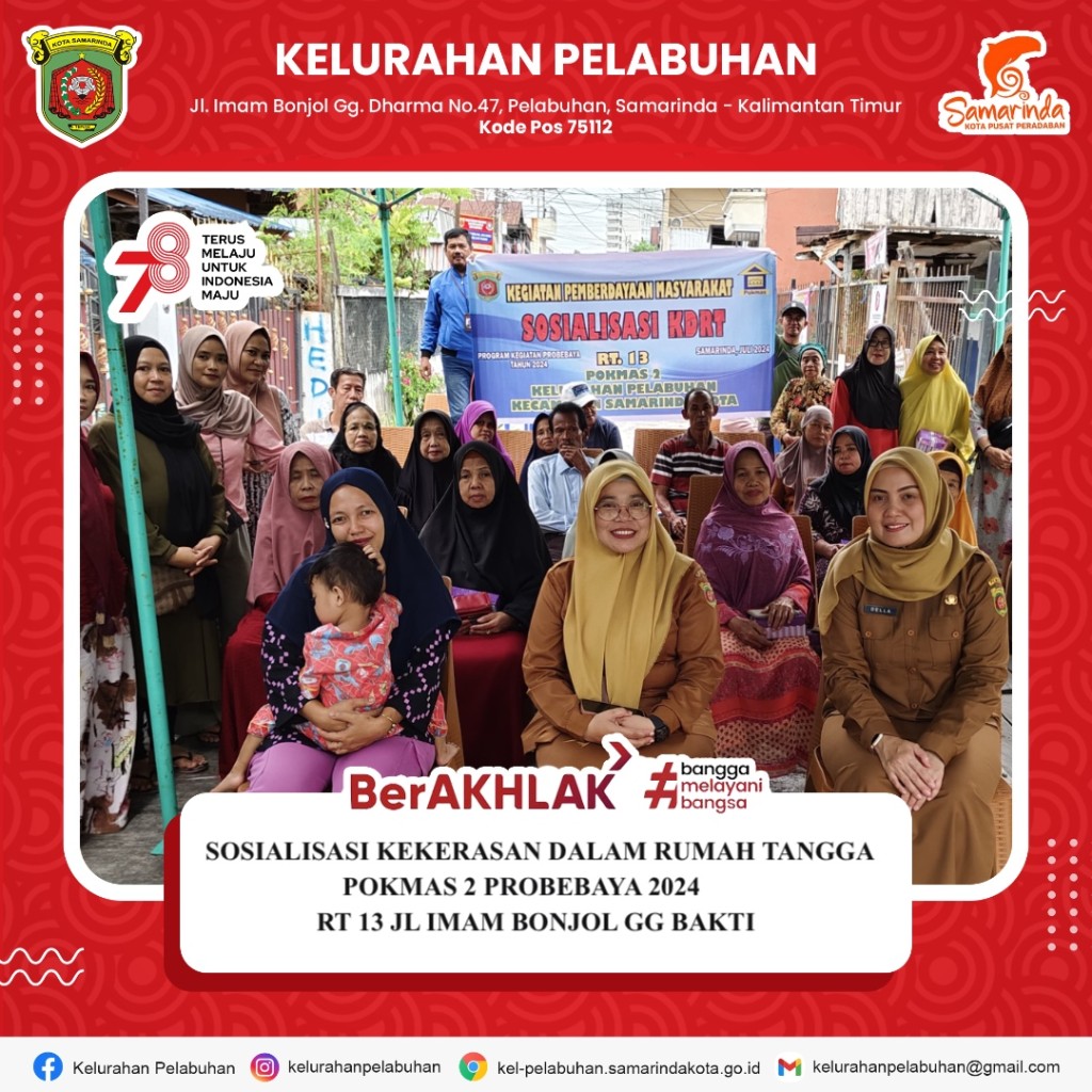 Sosialisasi kekerasan dalam rumah tangga pokmas 2 probebaya 2024 RT 13 Jl imam bonjol Gg bakti