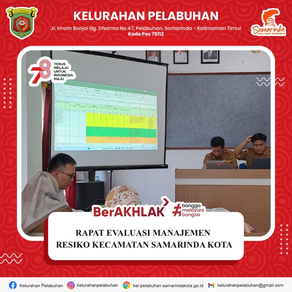 Rapat evaluasi manajemen resiko di kecamatan Samarinda kota