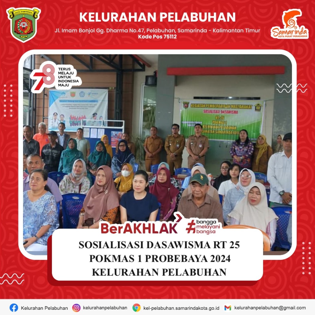 Sosialisasi Dasawisma RT 25 Pokmas 1 Probebaya 2024