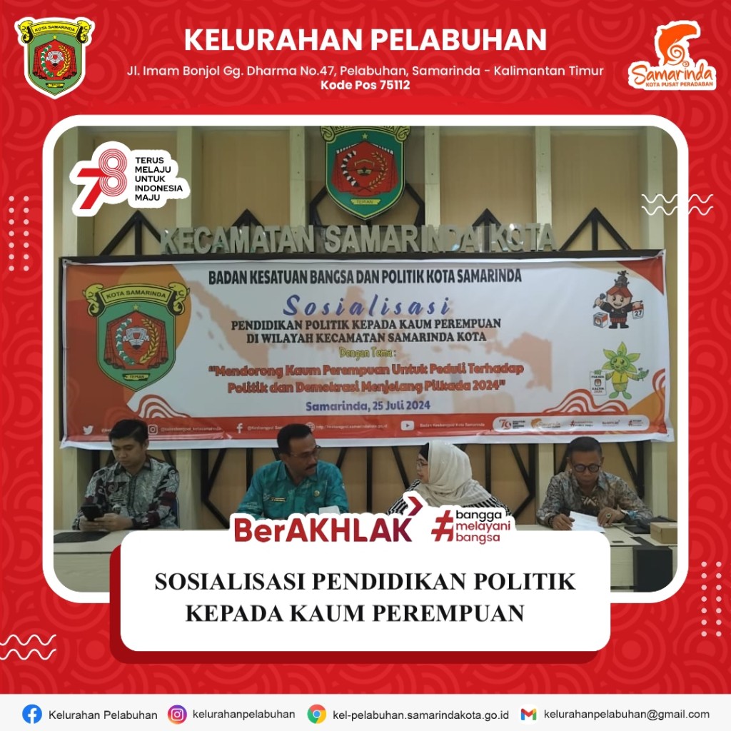 Sosialisasi pendidikan politik kepada kaum perempuan di wilayah kecamatan samarinda kota.