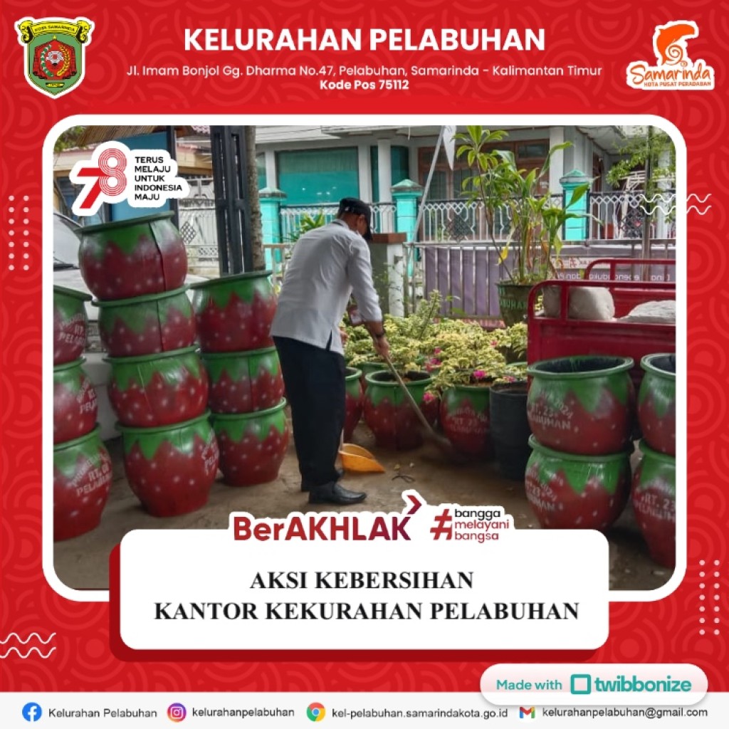 Aksi kebersihan kelurahan pelabuhan