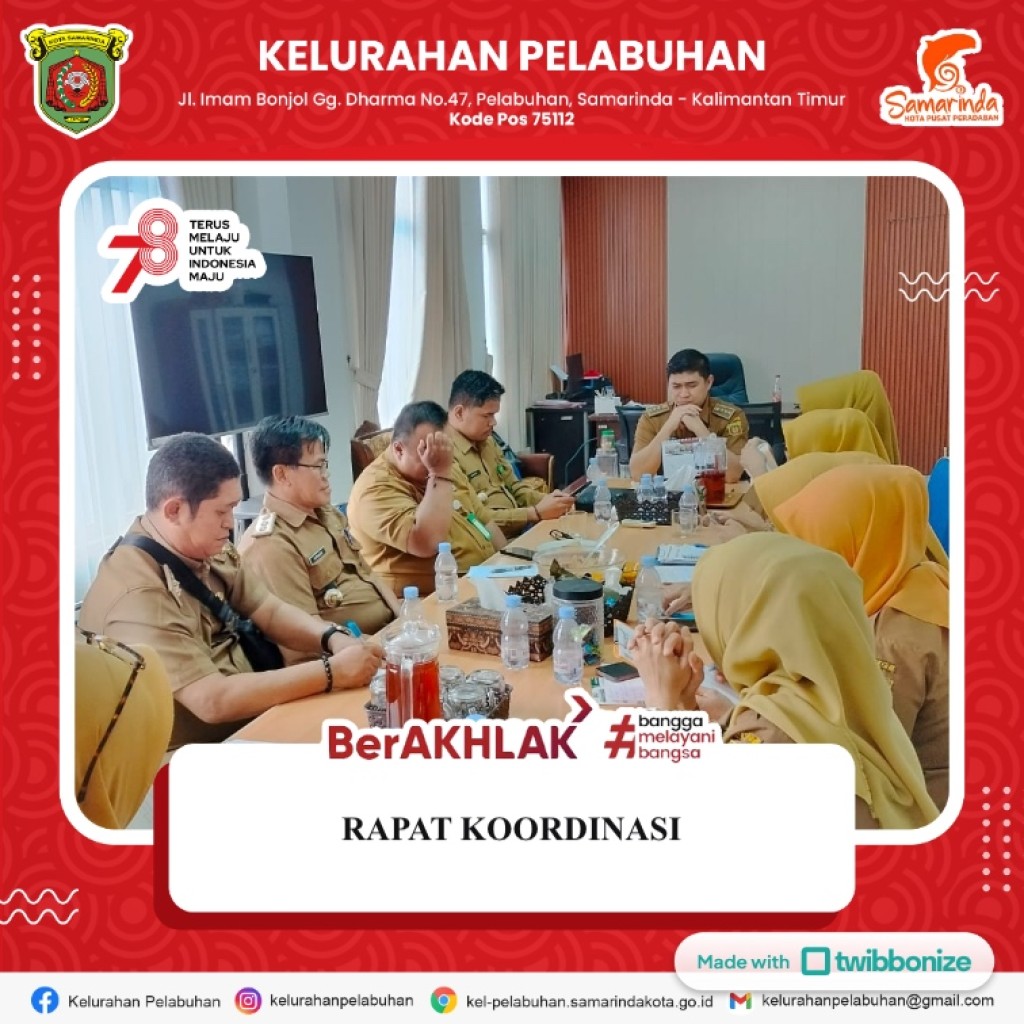 Rapat koordinasi dipimpin Camat Samarinda Kota
