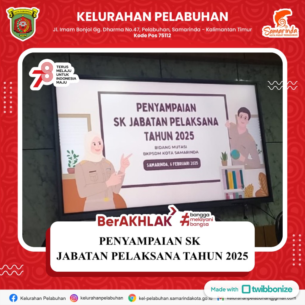 Penyampaian SK jabatan Pelaksana Tahun 2025 di BKPSDM kota samarinda