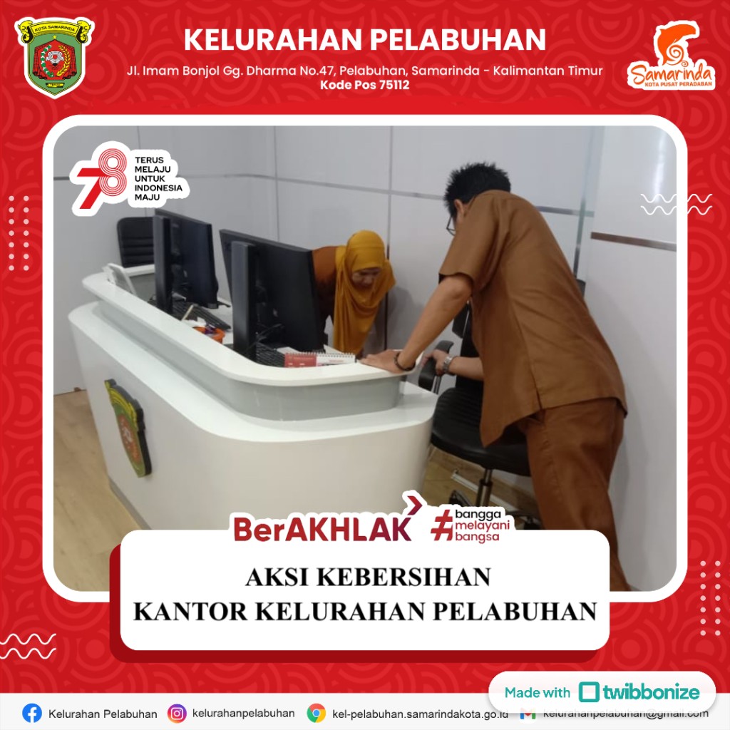 Aksi kebersihan Kantor Kelurahan Pelabuhan