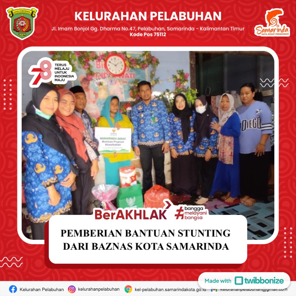 Pemberian bantuan stunting dari BAZNAS kota Samarinda
