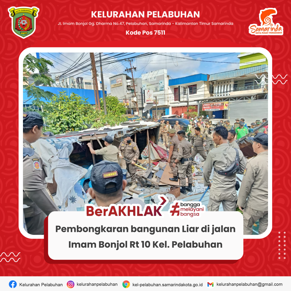 Penertiban bangunan liat di wilayah kelurahan pelabuhan